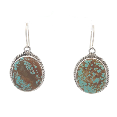 Genuine Number 8 Mine Turquoise Native American Earrings